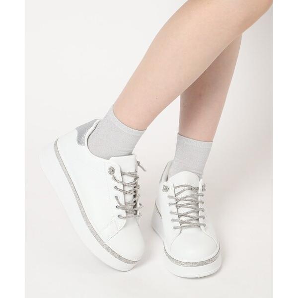 スニーカー 厚底キラキラストーン付スニーカー レディース