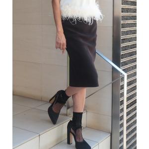 スカート ハイウエストストレッチペンシルスカート