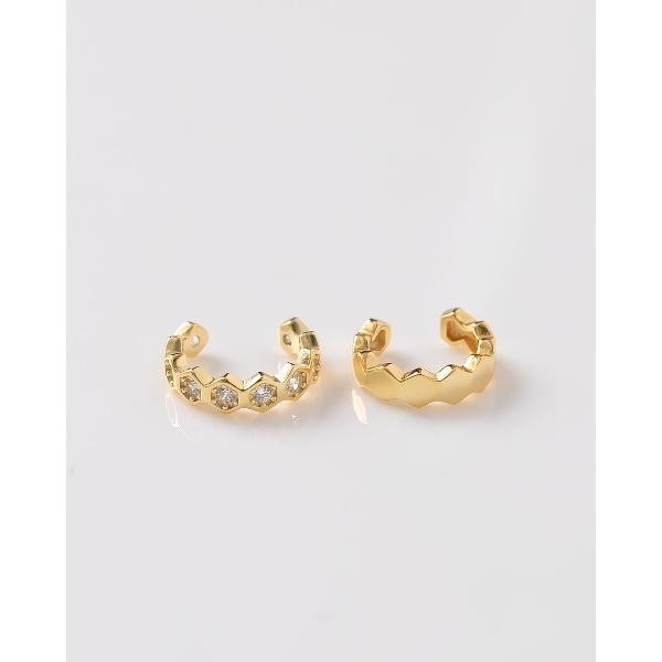 イヤーカフ ハニーコンボデザイン×ジルコンイヤーカフ レディース