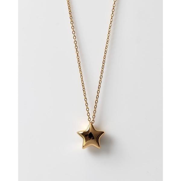 ネックレス ぷっくりスターモチーフステンレスネックレス レディース