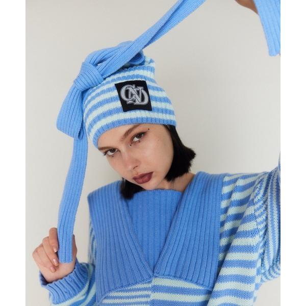 ニット帽 ニットキャップ BORDER RIBBON ビーニー レディース メンズ