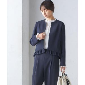新品★シビラ★ブラック　軽量　ノーカラージャケット　ポリエステル 手洗い可 SHIPS Colors:〈手洗い可能〉ポリエステル/リネン スラブ ノーカラー