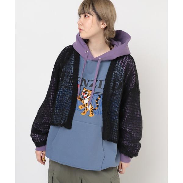 カーディガン K2704 モヘアルーズガウンカーデ レディース