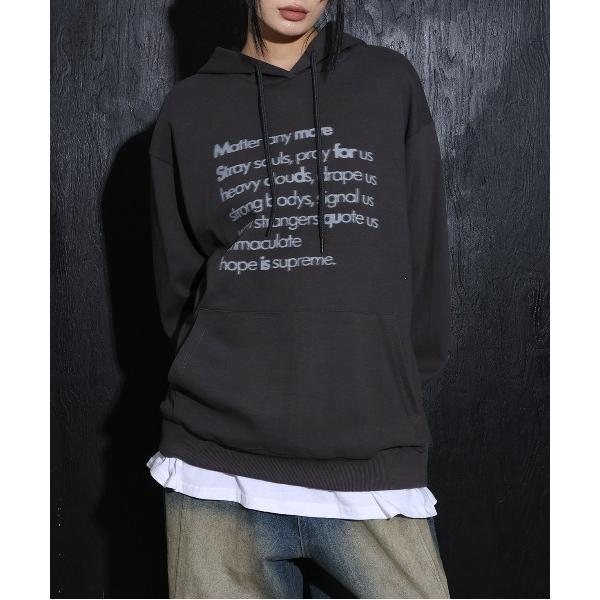 パーカー 「UNISEX」「フード付きver」デイリーラウンドネックレタリングカジュアル・オーバーサ...