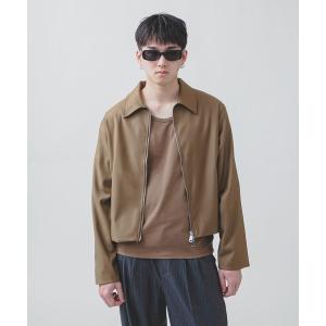 ブルゾン アウター 「White Line」 ミニマル ダブルジップ ジャケット / 短丈 ジャケット メンズ レディース