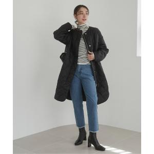 Limue ノーカラーコート コート 配色ラインワイドスリーブノーカラー