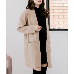 カーディガン チェーンポイント ロングニットカーディガン レディース
