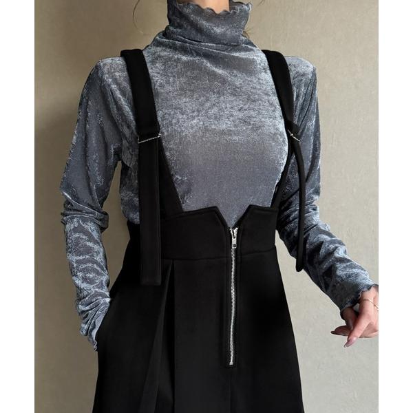 ジャンパースカート フロントハーフジップジャンパースカート