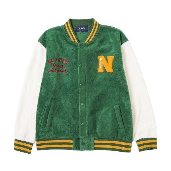 スタジャン アウター 「 ユニセックス 」 NAVY フリース スタジアムジャンパー アウター キッ...