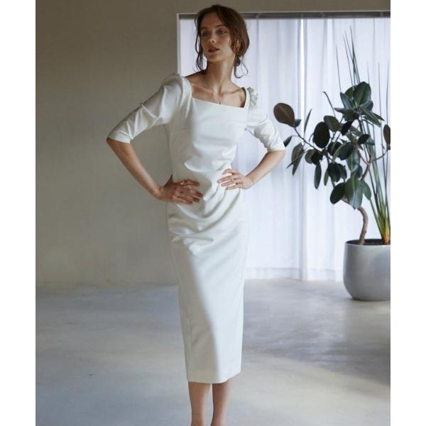 ドレス Drape midi dress ドレープミディドレス