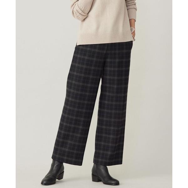 パンツ 「洗える」チェルビックチェック セミワイド パンツ レディース
