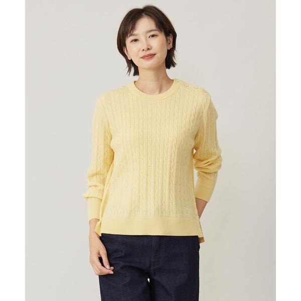 ニット セーター 「洗える」WOOL BLEND AIR クルーネック ニット レディース