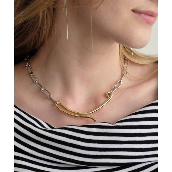 ネックレス コンビカラーチェーンネックレス レディース
