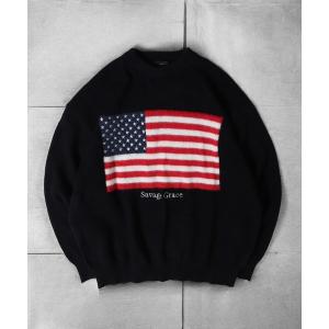 セーター ニット Flag logo jacquard knit / フラッグロゴジャガードニット unisex メンズ レディース