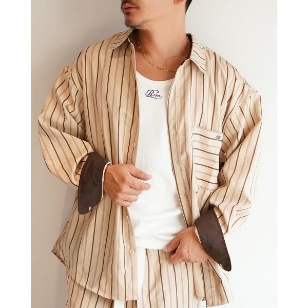 シャツ ストライプビッグシャツ メンズ