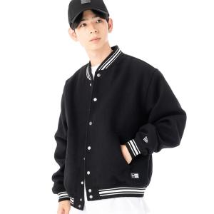 【タジ】NEW ERA BLACK LABEL 本革スタジアムジャケット バーシティージャケット NEW ERA BLACK LABEL ブラック