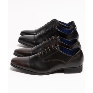 ビジネスシューズ かかとが踏める ストレートチップ ビジネスシューズ / 内羽根 メンズ