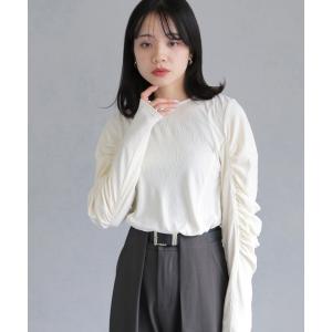 tシャツ 「cheriella」リップルパフショルダートップス RIPPLE PUFF SHOULDER TOPS レディース