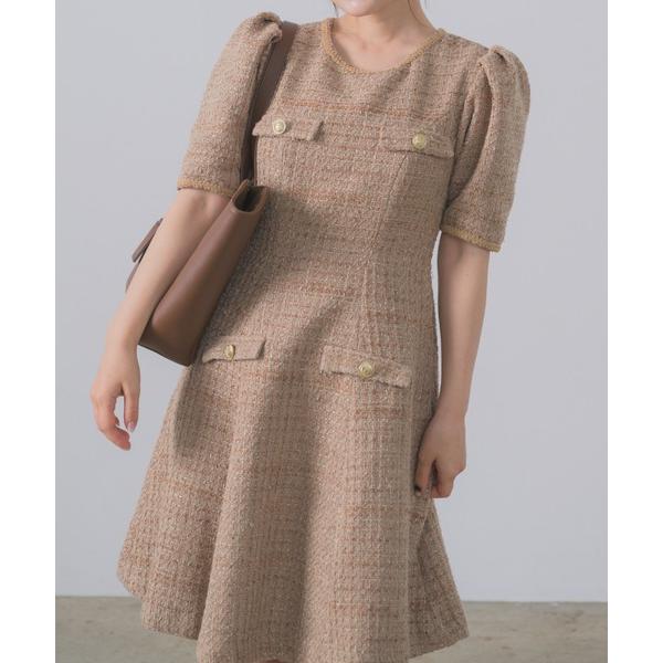 ワンピース ツイードワンピース「セレモニー/オケージョンにも」 made in INTER FACT...