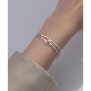 ブレスレット メッシュチェーンダブルラインブレスレット レディース