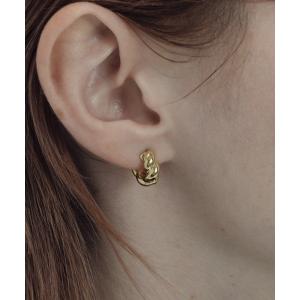 ピアス ツイスト フープピアス 小ぶり ぷっくり ゴールド シルバー レディース