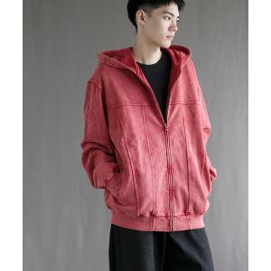 パーカー 「aimoha neo」 Vintage Washed Zip-Up Hoodie メンズ
