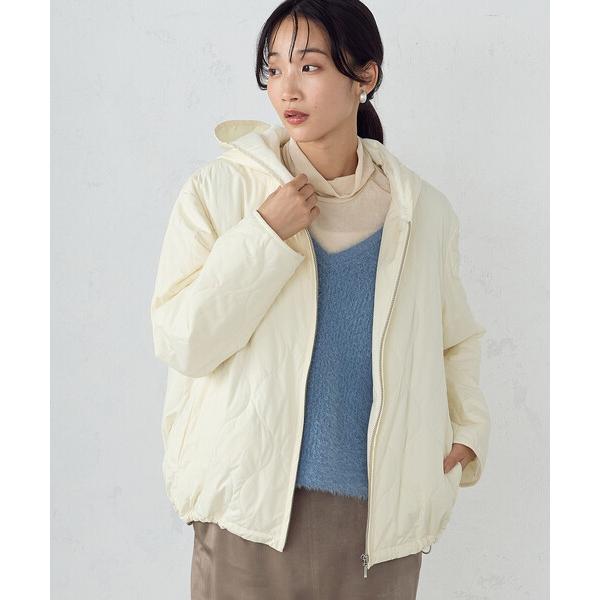 ブルゾン アウター ショート　キルティングフードブルゾン レディース