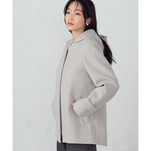 コート アウター ２ＷＡＹ フーデットショートコート レディース
