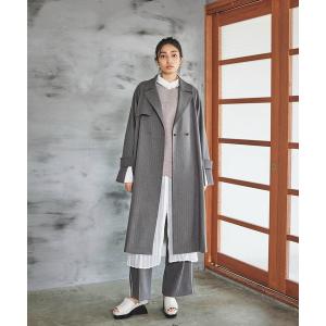 コート チェスターコート ロングベンツチェスターコート（ストライプ） レディース