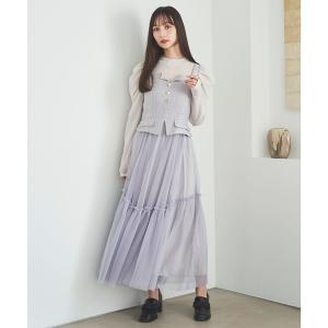 ジャンパースカート ツイードビスチェ×チュールジ...の商品画像