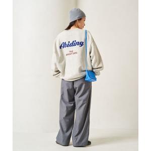 トレーナー スウェット 限定展開　サガラ刺繍 バックロゴ 裏起毛 スウェット レディース