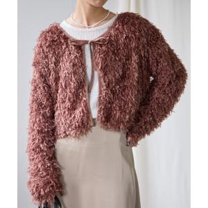 カーディガン フェザーリボンカーディガン レディース