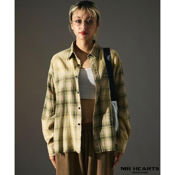 シャツ 限定展開 MR HEARTS/ミスターハーツ BLEACH CHECK LONG SLEEV...