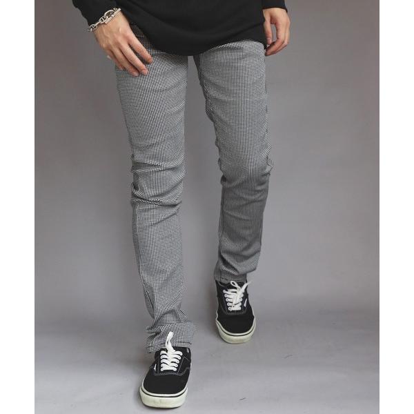 チノパン 総柄カツラギチェックパンツ メンズ レディース