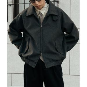 ブルゾン アウター ダブルジップ メルトンハリントンジャケット チンストラップ付き メンズ