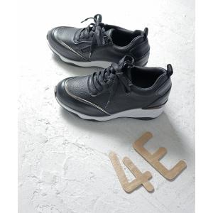 スニーカー 「4E 幅広」3Dインソール サイドファスナー付き厚底スニーカー レディース