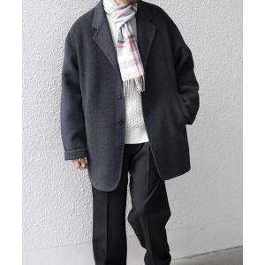 美品■MEN'S TENORAS アンゴラ混 チェスターコート　ブラック アパレル】 美品 アンゴラ混 チェスターコート ロング丈 日本製