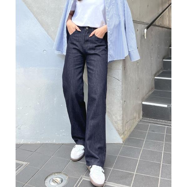 ジーンズ デニム デニムパンツ 「3サイズ展開」全骨格美脚見え。ハイウエストストレートデニム / デ...
