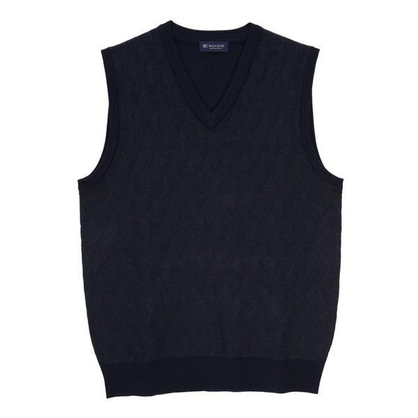 ベスト ジレ 変形ダイヤ柄  メンズニットベスト メンズ