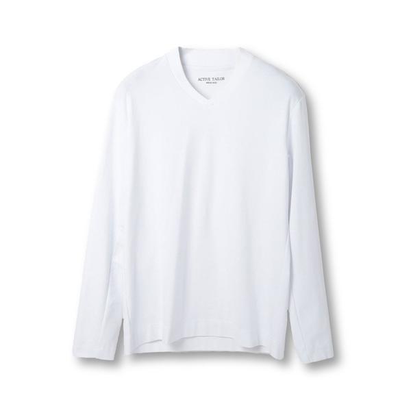 tシャツ 「ACTIVE TAILOR」シルケットスムースVネックロングカットソー メンズ