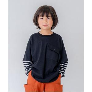 tシャツ 袖レイヤードポケットワイドロンT キッ...の商品画像