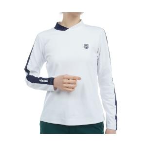 tシャツ ストレッチロングスリーブ モックネックシャツ レディース