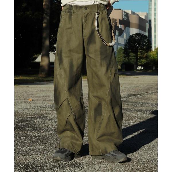 カーゴパンツ HOOK -select-　ミリタリーペイントボリューム切り替えカーブワークパンツ メ...