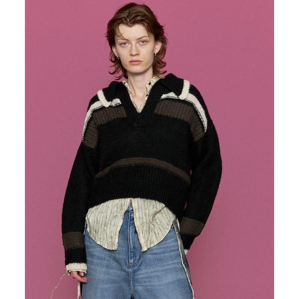 ニット セーター Skipper Short Length Knit Tops/スキッパーショートニ...