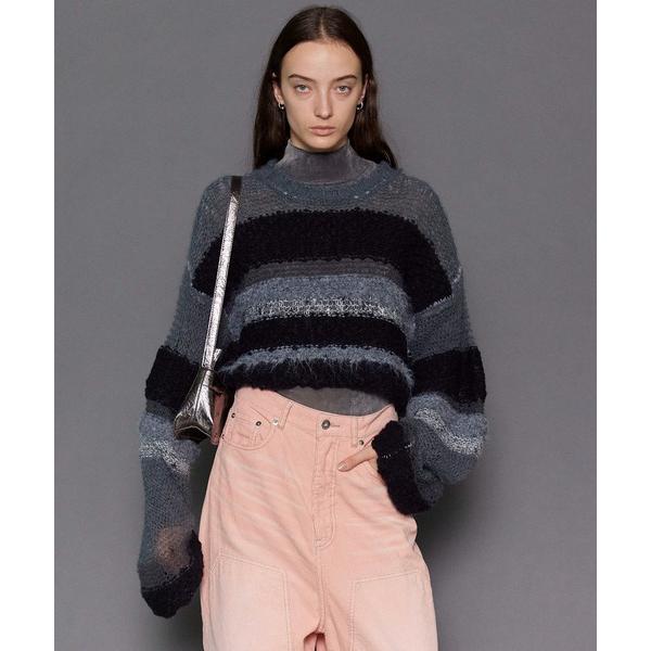 ニット セーター Multi Border Knit Tops/マルチボーダーニット「MAISON ...