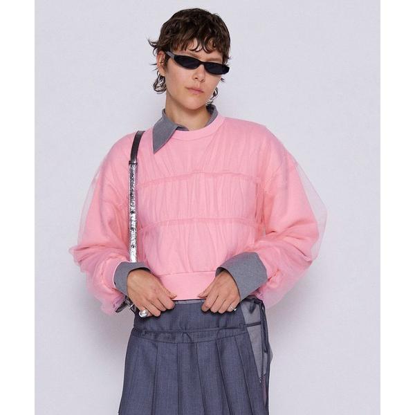 トレーナー スウェット Tulle Layered Sweatshirt/チュールレイヤードスウェッ...