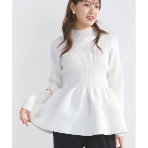 ニット セーター ハイネックペプラムニット レディース