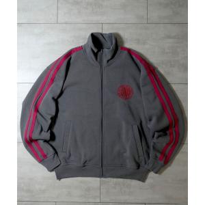 トレーナー スウェット 裏起毛 embroidery side line sweat track jacket/胸刺繍 サイドライン スウェット トラックジャケット メンズ