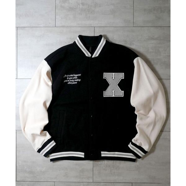 トレーナー スウェット felt patch sweat stadium jacket/フェルトパッ...