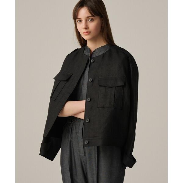 ブルゾン アウター ヘリンボーン リネン ブルゾン（uncrave WHITE） レディース